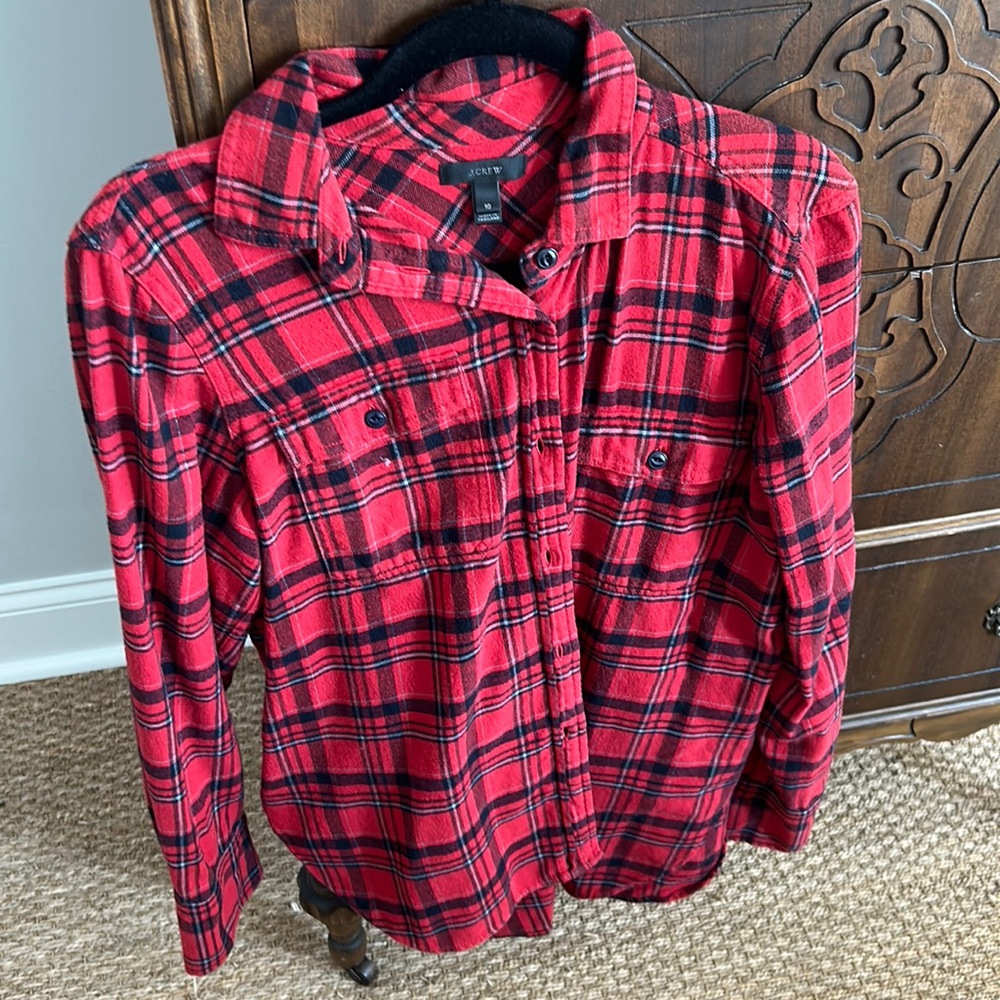 J. Crew Long Sleeve Plaid Flannel Button Down Shirt